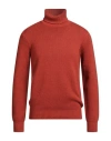 Filippo De Laurentiis Man Turtleneck Brick Size 44 Merino Wool, Silk, Cashmere In Burgundy