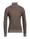 Filippo De Laurentiis Man Turtleneck Brown Size 46 Merino Wool