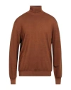 Filippo De Laurentiis Man Turtleneck Brown Size 46 Merino Wool