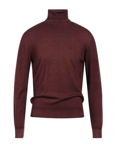 Filippo De Laurentiis Man Turtleneck Burgundy Size 38 Merino Wool In Red