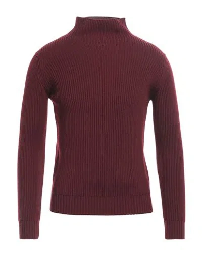 Filippo De Laurentiis Man Turtleneck Burgundy Size 44 Merino Wool In Red