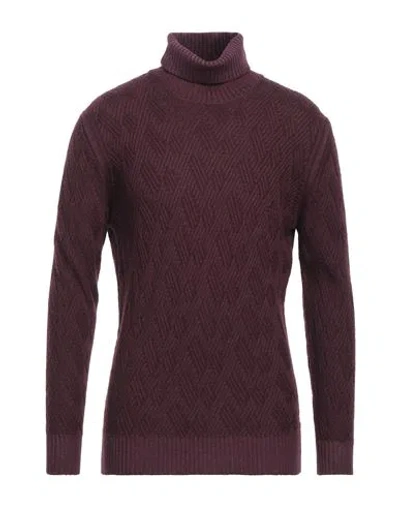 Filippo De Laurentiis Man Turtleneck Burgundy Size 44 Merino Wool In Red