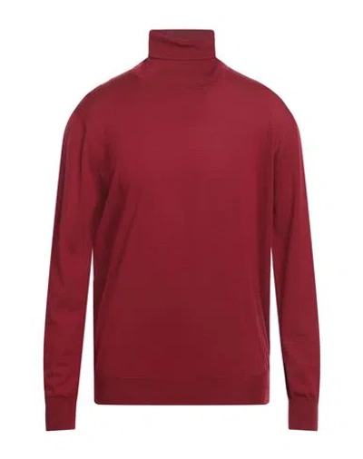 Filippo De Laurentiis Man Turtleneck Burgundy Size 46 Merino Wool In Red