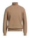 Filippo De Laurentiis Man Turtleneck Camel Size 44 Merino Wool In Sand