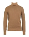 Filippo De Laurentiis Man Turtleneck Camel Size 44 Merino Wool, Silk, Cashmere In Sand