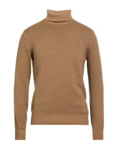 FILIPPO DE LAURENTIIS FILIPPO DE LAURENTIIS MAN TURTLENECK CAMEL SIZE 44 MERINO WOOL, SILK, CASHMERE
