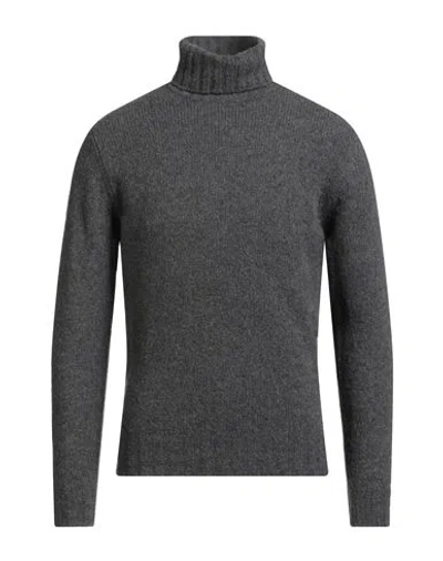 Filippo De Laurentiis Man Turtleneck Charcoal Size 42 Merino Wool, Cashmere, Polyamide In Gray