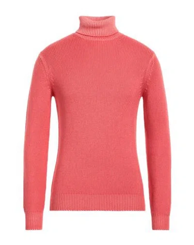 Filippo De Laurentiis Man Turtleneck Coral Size 46 Merino Wool, Silk, Cashmere In Pink