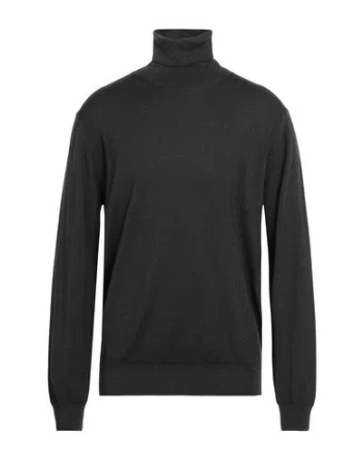 Filippo De Laurentiis Man Turtleneck Dark Brown Size 38 Merino Wool In Black