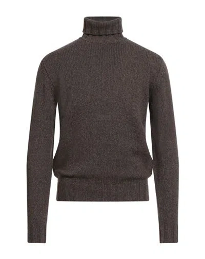 Filippo De Laurentiis Man Turtleneck Dark Brown Size 42 Cashmere