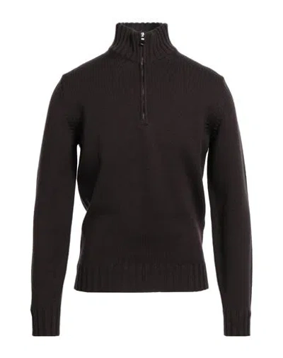 Filippo De Laurentiis Man Turtleneck Dark Brown Size 42 Merino Wool