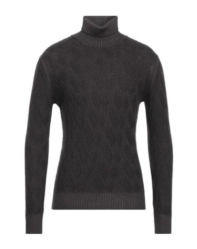 Filippo De Laurentiis Man Turtleneck Dark Brown Size 50 Merino Wool In Brown
