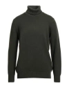 Filippo De Laurentiis Man Turtleneck Dark Green Size 44 Merino Wool, Silk, Cashmere