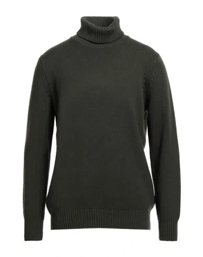 Filippo De Laurentiis Man Turtleneck Dark Green Size 44 Merino Wool, Silk, Cashmere