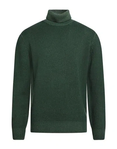 Filippo De Laurentiis Man Turtleneck Green Size 44 Merino Wool, Silk, Cashmere