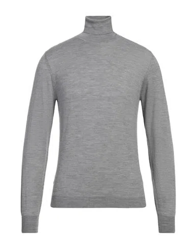 Filippo De Laurentiis Man Turtleneck Grey Size 36 Super 140s Wool, Silk, Cashmere In Grey