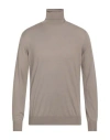 Filippo De Laurentiis Man Turtleneck Khaki Size 40 Super 140s Wool, Silk, Cashmere In Beige