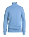 Filippo De Laurentiis Man Turtleneck Light Blue Size 42 Merino Wool In Blue