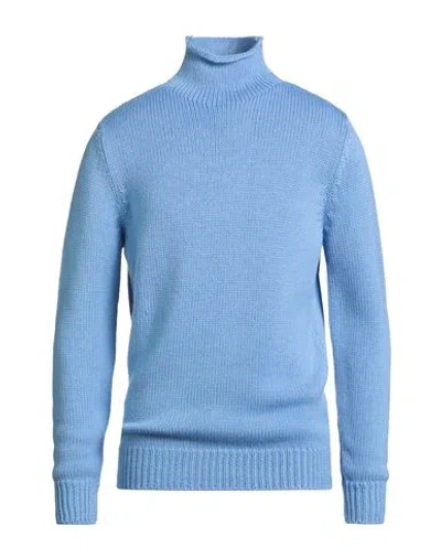 Filippo De Laurentiis Man Turtleneck Light Blue Size 42 Merino Wool