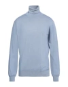 Filippo De Laurentiis Man Turtleneck Light Blue Size 44 Merino Wool In Blue