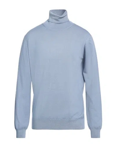 Filippo De Laurentiis Man Turtleneck Light Blue Size 44 Merino Wool