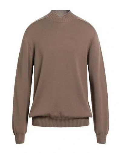 Filippo De Laurentiis Man Turtleneck Light Brown Size 46 Merino Wool