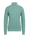 Filippo De Laurentiis Man Turtleneck Light Green Size 40 Merino Wool, Silk, Cashmere In Green