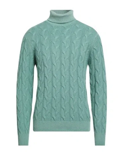 Filippo De Laurentiis Man Turtleneck Light Green Size 40 Merino Wool, Silk, Cashmere