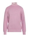Filippo De Laurentiis Man Turtleneck Lilac Size 44 Merino Wool, Silk, Cashmere In Purple