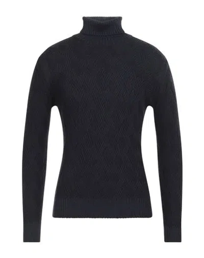 Filippo De Laurentiis Man Turtleneck Midnight Blue Size 40 Merino Wool In Blue