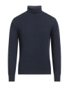 Filippo De Laurentiis Man Turtleneck Midnight Blue Size 36 Merino Wool, Silk, Cashmere In Blue