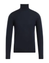 Filippo De Laurentiis Man Turtleneck Midnight Blue Size 36 Merino Wool, Silk, Cashmere In Blue