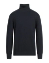 Filippo De Laurentiis Man Turtleneck Midnight Blue Size 46 Merino Wool In Black