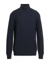 Filippo De Laurentiis Man Turtleneck Midnight Blue Size 46 Merino Wool, Silk, Cashmere