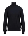 Filippo De Laurentiis Man Turtleneck Midnight Blue Size 46 Super 140s Wool, Silk, Cashmere In Blue