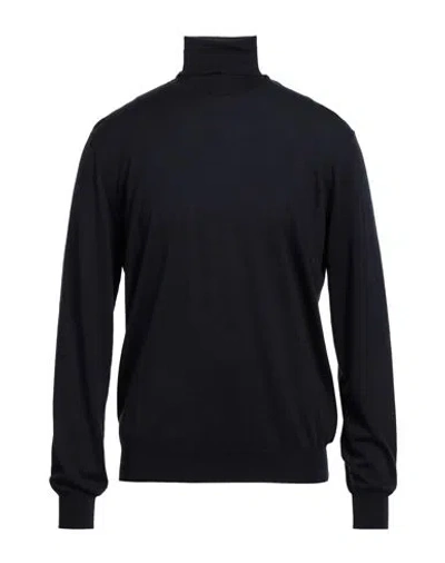 Filippo De Laurentiis Man Turtleneck Midnight Blue Size 46 Super 140s Wool, Silk, Cashmere