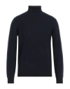 Filippo De Laurentiis Man Turtleneck Midnight Blue Size 36 Merino Wool, Silk, Cashmere