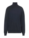 Filippo De Laurentiis Man Turtleneck Midnight Blue Size 36 Merino Wool, Silk, Cashmere In Blue