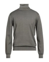 Filippo De Laurentiis Man Turtleneck Military Green Size 40 Merino Wool In Gray