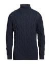 Filippo De Laurentiis Man Turtleneck Navy Blue Size 42 Merino Wool, Silk, Cashmere