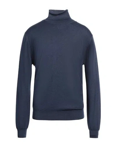 Filippo De Laurentiis Man Turtleneck Navy Blue Size 44 Merino Wool In Navy Blue