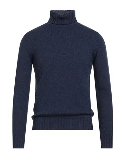 Filippo De Laurentiis Man Turtleneck Navy Size 36 Cashmere In Blue