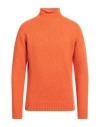 Filippo De Laurentiis Man Turtleneck Orange Size 44 Wool, Cotton, Alpaca Wool