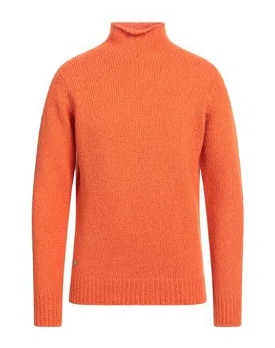 Filippo De Laurentiis Man Turtleneck Orange Size 44 Wool, Cotton, Alpaca Wool