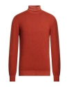 Filippo De Laurentiis Man Turtleneck Orange Size 46 Merino Wool, Silk, Cashmere In Orange