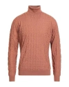 Filippo De Laurentiis Man Turtleneck Rust Size 40 Cashmere, Silk In Brown