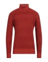 Filippo De Laurentiis Man Turtleneck Rust Size 40 Merino Wool In Red
