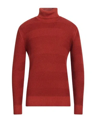 Filippo De Laurentiis Man Turtleneck Rust Size 40 Merino Wool In Red