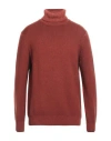 Filippo De Laurentiis Man Turtleneck Rust Size 44 Merino Wool, Silk, Cashmere In Red