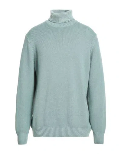 Filippo De Laurentiis Man Turtleneck Sage Green Size 46 Merino Wool, Silk, Cashmere